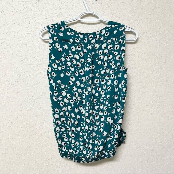 Diane Von Furstenberg Issie Two Abstract Print Draped V-neck Silk Blouse Size 2 - Picture 5 of 10